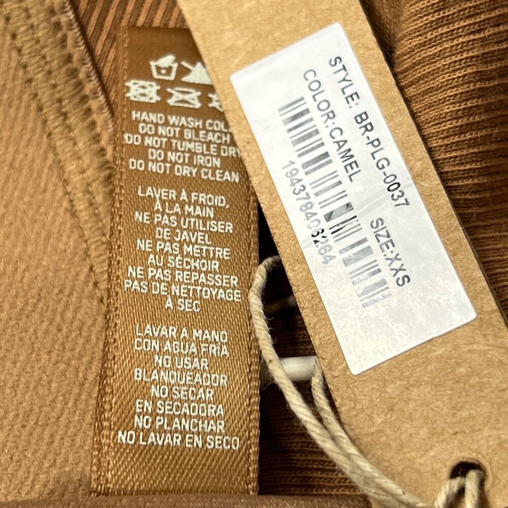 SKIMS Cotton Rib Plunge Bralette Camel Womens XXS - Picture 9 of 12